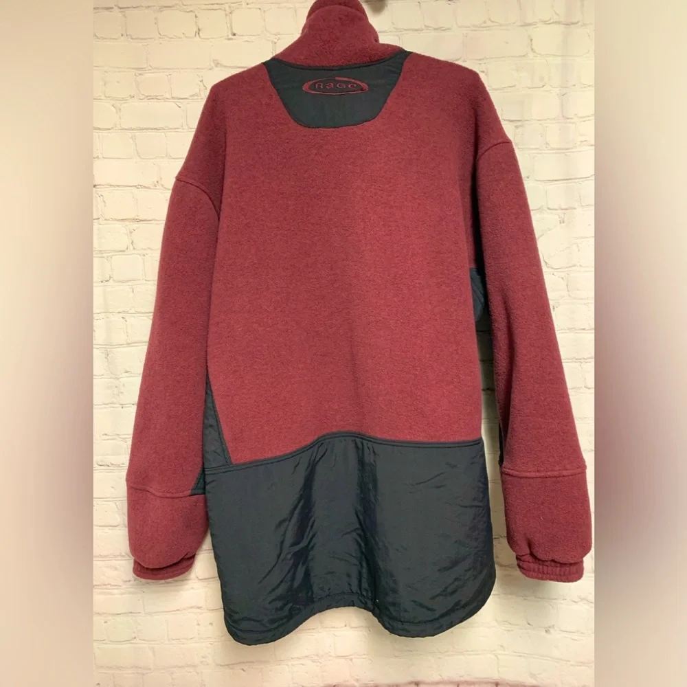 RARE Vintage The North Face Rage Burgundy Black Anorak Fleece Jacket Size XL USA - Picture 8 of 8